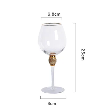 200-600ml Palácio de Luxo Acessível Cálice de Ouro Incrustado de Diamantes Artesanais Cocktail de Champanhe Copo do Vinho Presente de natal de Vinho tinto de Vidro