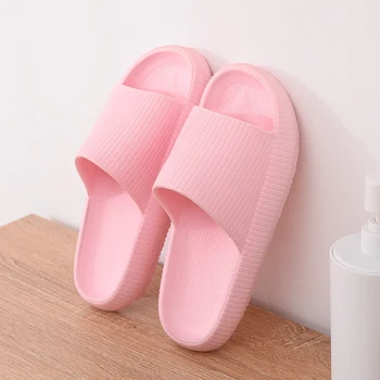 Grosso Plataforma Chinelos Mulheres de Interior de casa de Banho de Chinelo Macia em EVA antiderrapante Amantes Casa de Chão de Slides Senhoras Sapatos de Verão