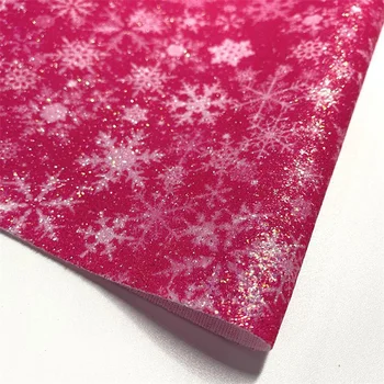 A4 floco de Neve Glitter PU Elástico Tecido de Couro Para DIY de Costura, Artesanato Sacos de Vestuário Arcos de Cabelo Materiais Acessórios