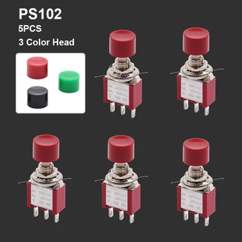 5Pcs 3 C-SEM-NC 6mm Mini Momentâneo retorno Automático Interruptor de Botão de pressão NA(NO) 2A 250VAC/5A 120VAC Interruptores