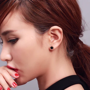 O Coreano Redondo De Cristal Brincos Para As Mulheres, O Homem De Aço Inoxidável De Numeral Romana Pequena Brincos De Senhora 2020 Moda Jóias