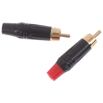 Quente Novo 4mm de Cobre Plug RCA Terminais Banhados a Ouro Plug de Áudio de Vídeo, Placa de Conectores 1Pair