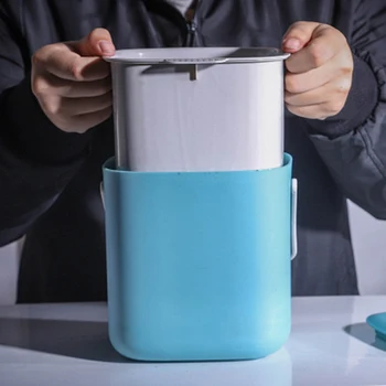 Cozinha plástica do Desperdício de Alimentos, o Lixo Pode Compostagem com Escorredor de Lixo Recipiente Organizador de Acessórios de Ferramentas