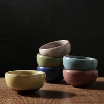 Gelo De Rachar O Esmalte Pequena Xícara (Chá) De Cerâmica Kung Fu Conjunto De Chá Em Porcelana Chinesa Do Mestre Xícara De Chá Taças Ambiente De Trabalho Criativo Vaso De Plantas