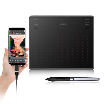 HUION HS64 6x4 Cm de Desenho Gráfico Comprimidos Telefone Tablet Pen Tablet com Bateria Livre de Caneta para Android, Windows, macOS