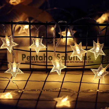 LED Estrela Seqüência de Luzes de 1,2 M 3M LED Luzes de Fadas de Natal, decoração de Casamento Luzes Bateria Operar twinkle lights