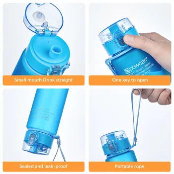 Esportes de Garrafa de Água de 500ML-1000ML Proteína Shaker Exterior de Viagem Portátil Estanque Copos de Plástico Minha Garrafa de Bebida BPA Livre