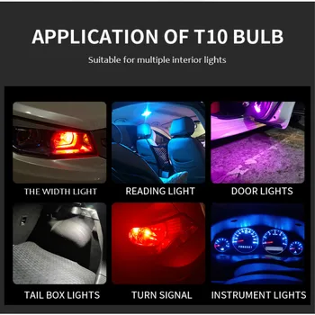 1X Difusor Coberto 350LM T10 W5W LED Carro Folga Luzes Lâmpada de Leitura Automática de Veículos da Abóbada da Porta Lâmpada Acessórios 6000K Branco Puro