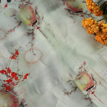 Natural De Alta Qualidade Pura Rami, Lençóis De Pano Tecido De Verão Fino Estilo Chinês Robe Vestido De Tissu De Diy De Costura Dl
