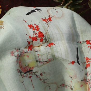 Natural De Alta Qualidade Pura Rami, Lençóis De Pano Tecido De Verão Fino Estilo Chinês Robe Vestido De Tissu De Diy De Costura Dl