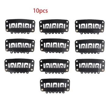 10 novos PCS 32mm Forma de U Snap Metal Grampos de Cabelo Para Cabelo Extensões de Trama do Clip-on Peruca