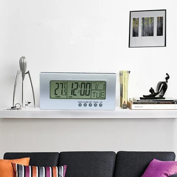 Multifuncional Relógio Eletrônico LED de Alarme de Relógio Medidor de Temperatura