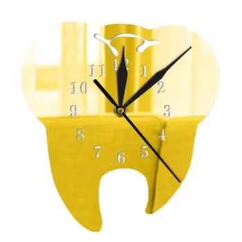 Relógio de parede 3D Criativo Dentes de Acrílico, Espelho, Relógio de Parede Decoração Home 3d relógio de parede design moderno, grande relógio de parede
