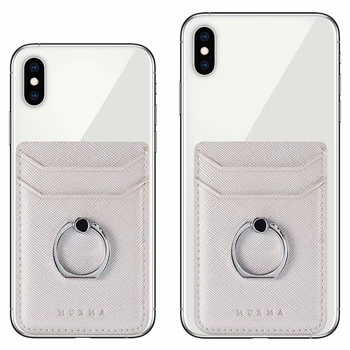 Couro do Telefone Móvel Carteira Adesivo Para iPhone 11 12 Pro X XS Max Anel do Bolso de Titular da Ranhura do Cartão Adesivo Para Xiaomi Samsung, Huawei