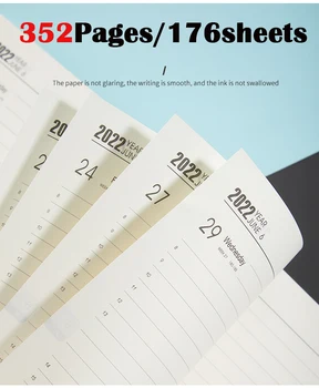 Diariamente Caderno A5 E Diários,Semanais,Mensais Planejador De Calendário Para A Produtividade E O Estabelecimento De Metas,Agendamento De Blocos De Notas Agenda 2022