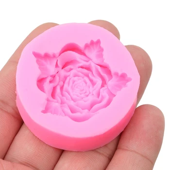 3D Rosa Flor Molde de Silicone Fondant Dom de Decoração de Chocolate Cookie de Argila do Polímero de Resina de Cozimento Moldes