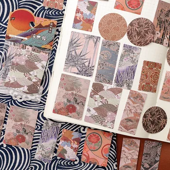 40 Pcs Vintage papel de carta Adesivos Estilo Japonês Diário Planejador de Móveis Decorativos Adesivos de Scrapbook Rótulo DIY de Artesanato Etiqueta
