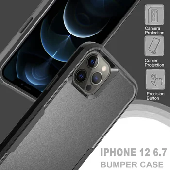 Híbrido Armadura de Caso Para o iPhone 11 12 Pro Max XR SE DE 2020 8 7 6 6S Plus XS Máximo de 12 Mini Matte à prova de Choque da Proteção do Telefone de Tampa Traseira