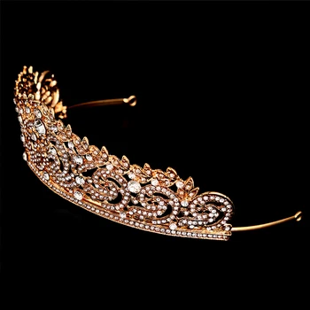 O Coreano Moda De Pedra De Strass Luxo De Casamento Nupcial Tiara De Cristal Coroas De Princesa Concurso Rainha Do Baile Tiara Do Cabelo Do Casamento