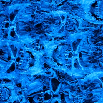 1PC Filme de Transferência de Caveira Azul Hidrográfica do Filme Impressão de Transferência da Água de Filme Hidro Mergulho para Carro Moto Decoração de 50*100 cm