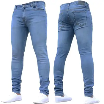 Calças Slim-Fit Jeans Primavera, Outono dos Homens de Moda Jeans Skinny Jeans Calças Leggings Calças compridas de Brim dos Homens de Negócios informais de Jeans