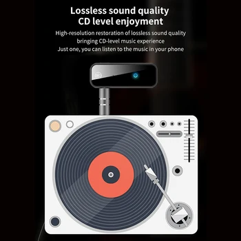 Sem fio Bluetooth 5.0 Música Receptor de Áudio de 3,5 mm de Streaming Auto Transmissor Receptor de Fone de ouvido AUX Adaptador de Microfone Handfree Carro PC