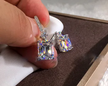 2020 nova moda princesa 925 prata esterlina brincos de noiva para mulheres oberlo shopify fornecedor de jóias E5606