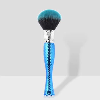 Saiantth Único Maquiagem Pincéis com Gradação Lavar o Rosto Ferramentas de Sereia varinha mágica Solta Pincel de Pó Azul da Beleza Cosméticos Limpeza