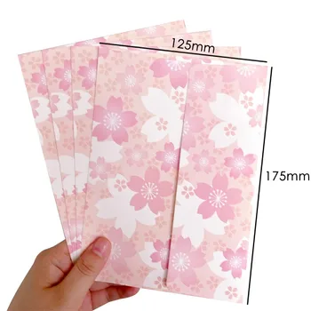 10PCS Presente Envelope cor-de-Rosa da flor de cerejeira envelope Fresco romântico DIY Papelaria escrever uma carta 17,5 cm*12,5 cm