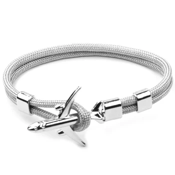 Clássico Branco Aeronaves De Cor Pulseira De Multicamadas Corda Bracelete Chain Para O Menino Menina Mulheres Homens Da Marinha Estilo Dom