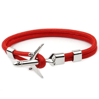 Clássico Branco Aeronaves De Cor Pulseira De Multicamadas Corda Bracelete Chain Para O Menino Menina Mulheres Homens Da Marinha Estilo Dom