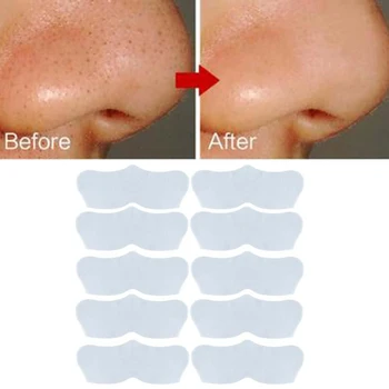 50-10PCS Nariz Removedor de Cravo Máscara de Limpeza Profunda, Diminuir os Poros Tratamento da Acne Máscara de Nariz Pontos Pretos Tiras de Poros Limpos Cuidados com a Pele