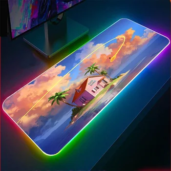 Anime luminoso do DIODO emissor de mouse pad RGB grande gaming keyboard tabela 7-XXL cor luminosa almofada pequena almofada de tapete impermeável multi-tamanho