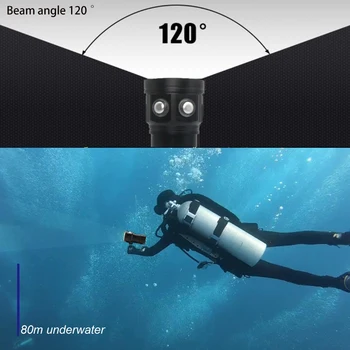 LED Mergulho Lanterna Tocha 20000Lumens 6 x XHP70 Iluminação Subaquática 100m Impermeável Tático Tocha Para o Vídeo da Câmera com a Luz de Preenchimento