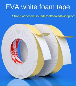 Adesivo forte EVA branco esponja única fita adesiva do lado do anti-colisão de porta e janela de fita de vedação fita de espuma 5M
