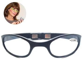Conveniente Pulso-montado de Dobramento de Óculos de Leitura unissex Portátil Presbiopia Óculos preto/vermelho com dioptria 1.5 2.5