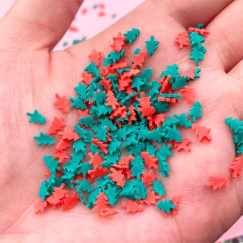 50g de Árvore de Natal Fatias de Polímero Quente de Argila Granulado para Artesanato DIY Nail Arts Decoração Plástica klei Pequeno Bonito Partículas de Lama