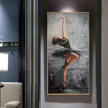 Resumo Bela Bailarina Retrato de Arte da Lona da Pintura Cartaz Impressão de Parede Imagens de Arte para a Sala de Decoração de Casa Cuadros