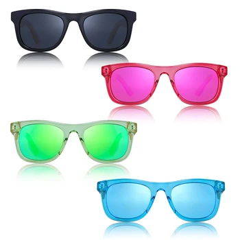 RAVENISA de Madeira das Crianças Óculos de sol de Madeira de Óculos de Sol Para o Menino Menina Crianças Polarizada Azul Bonito Espelho de Óculos de Oculos Gafas De Sol