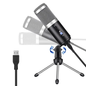 HFES Metal Microfone Condensador USB Kit Profissional da área de Trabalho Tripé para Vídeo do YouTube PC Windows Estúdio de Gravação