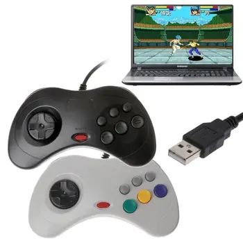 2021 USB Novo Clássico Gamepad Controlador com Fio Controlador de Jogo Joypad para o Sega Saturn, PC