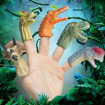 5PCS Mini-Dinossauro Portátil Cartoon Dinossauro Dedo de Fantoches de Dedos do Brinquedo da Boneca do Bebê Educativa Precoce Mão de História Brinquedos Para Crianças