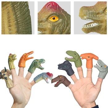 5PCS Mini-Dinossauro Portátil Cartoon Dinossauro Dedo de Fantoches de Dedos do Brinquedo da Boneca do Bebê Educativa Precoce Mão de História Brinquedos Para Crianças