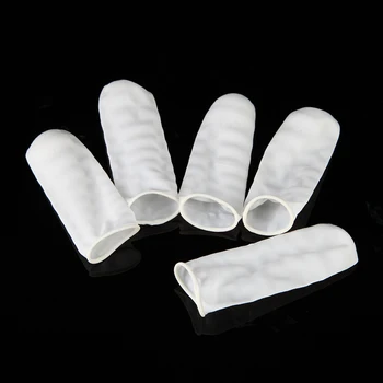 100Pcs/Bag Branco Nail Art Manicure Perdicure de Látex de Borracha do Dedo do Berço Protetor de Luvas de Ferramentas