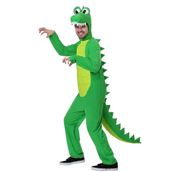 Kigurumi de Halloween Cosplay Anime Unisex hoodies Animal Crocodilo Macacão de Cosplay Fantasia de Carnaval, Festa de Máscaras para Adultos