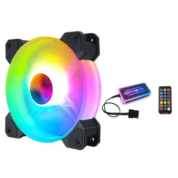 120 mm Ventoinha de Computador RGB Fã Colorida Ajustável da Lâmpada de Luz Para o Radiador Mudo PC Ventiladores de 120 mm Ajustar Cooler Ventilador
