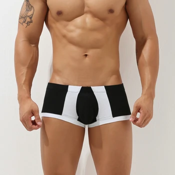 Nova Marca SEOBEAN Mens de Baixo crescimento Sexy Boxer Tronco roupa interior de Algodão