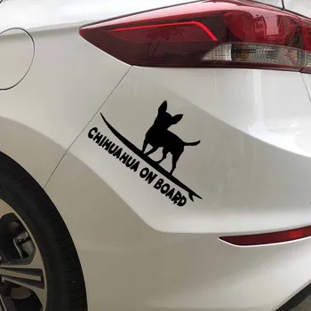 Interessante PVC 16cm X 9cm de Chihuahua a Bordo Engraçado Raça do Cão Reflexiva Adesivo de Carro de Moto Janela de Vinil Decalque Acessórios