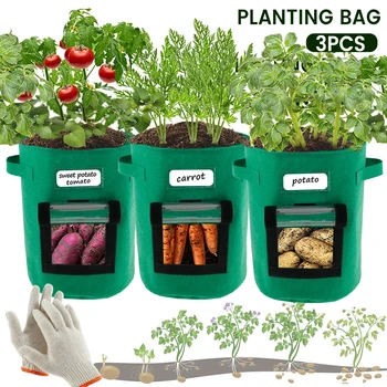 7 Galões Planta Crescer Sacos de jardim de casa Batata pote de efeito estufa de Cultivo de Legumes Sacos de Hidratação jardim Jardim Vertical Saco de ferramentas