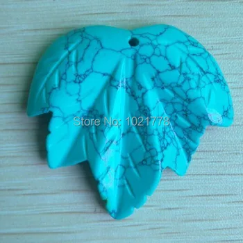 2017 Moda Esculpida Misto de Pedra natural maple leaf encantos Pingentes ajuste Colar de jóias que faz 6pcs/lote de Atacado frete Grátis